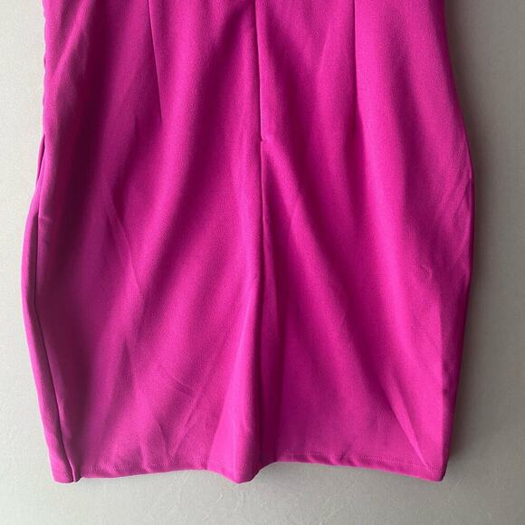 Lulu’s sz L fuchsia halter sheath mini dress - Picture 7 of 8